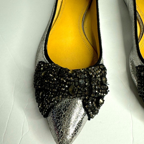 Tory Burch Vanessa Crystal Bow Pointed Toe Flats Size 8 - Picture 9 of 12
